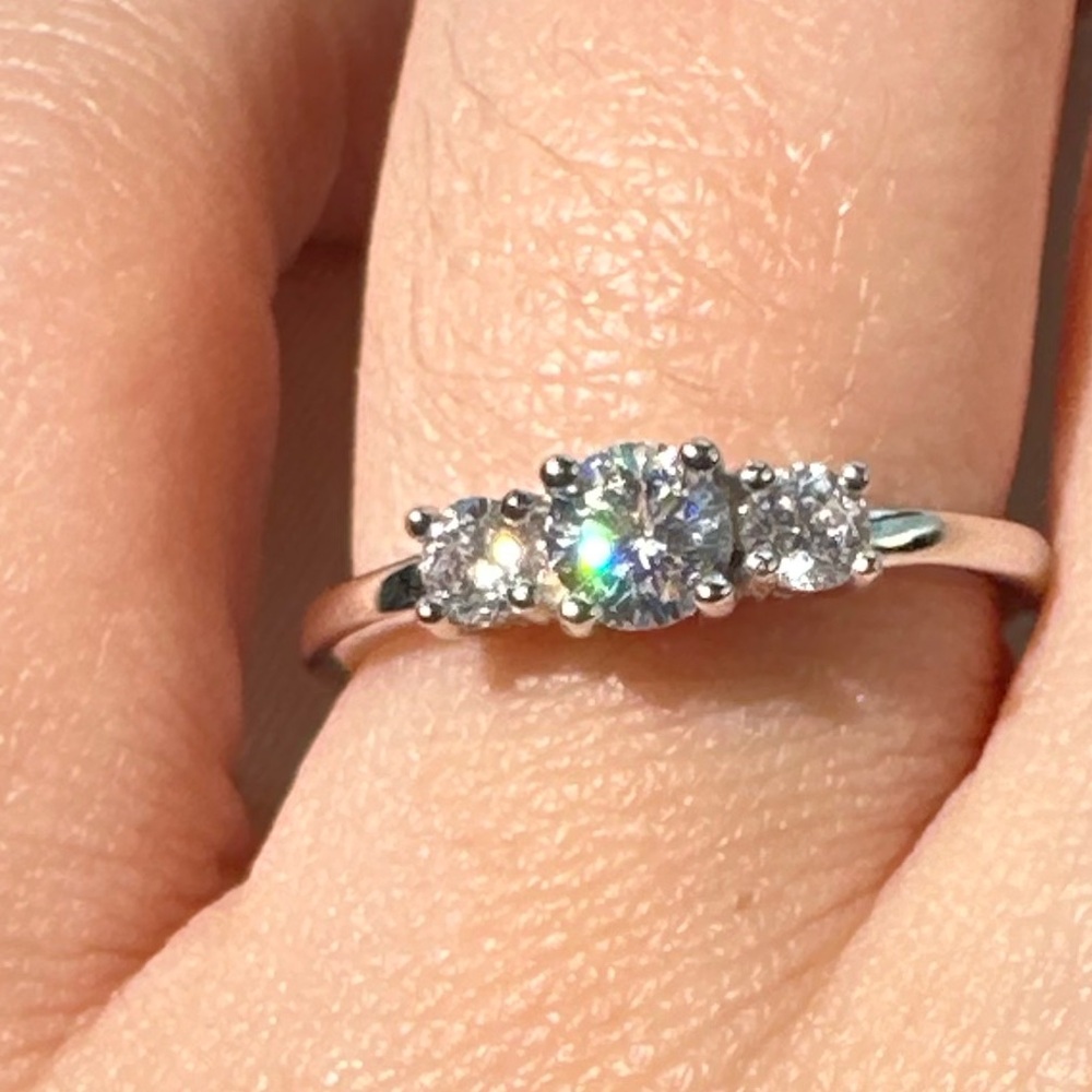 Delicate Silver 925 Crown Ring With Diamonds - image 7